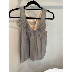 Club Monaco Women's Sleeveless Gray Silk Tank Top Size S